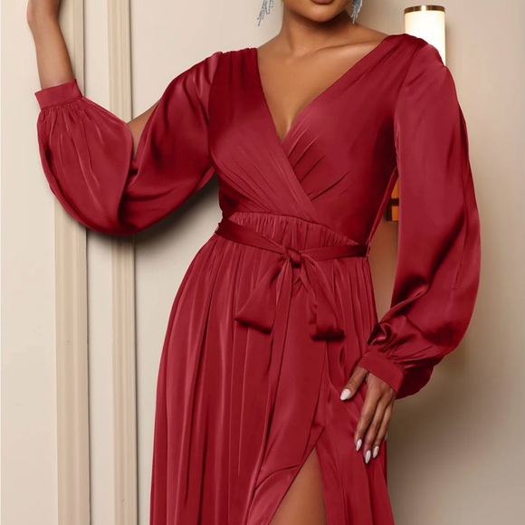 NWT Fashion Nova Belle Maxi Dress Wine Red XS - Picture 3 of 13